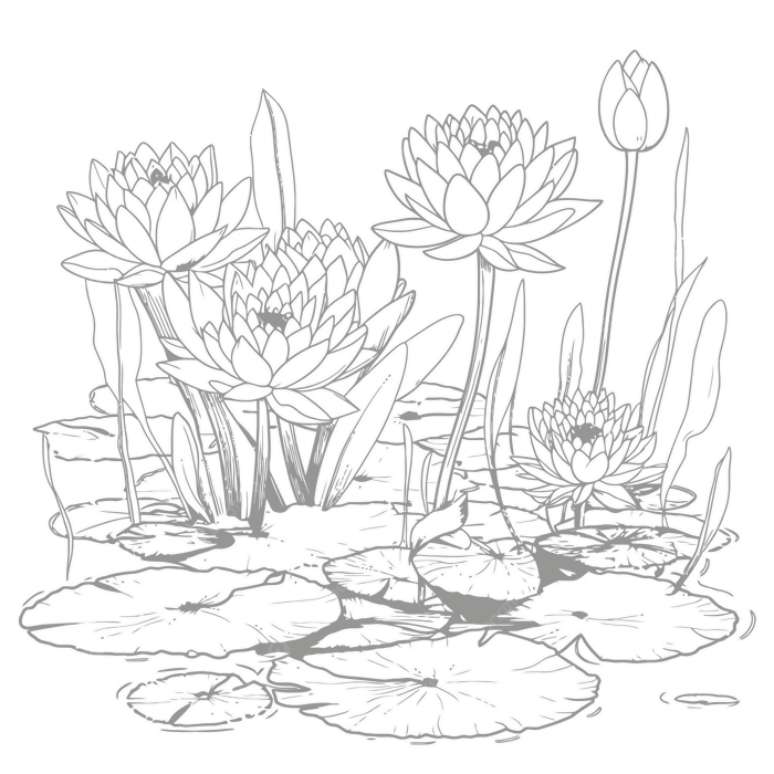 Hình ảnh Tranh Tô Màu Hoa Súng Vectơ PNG , Trong Bản Vẽ Phác Thảo Trắng Và  đen, Vẽ Hoa Súng, Phác Thảo Hoa Loa Kèn Nước PNG và Vector với nền
