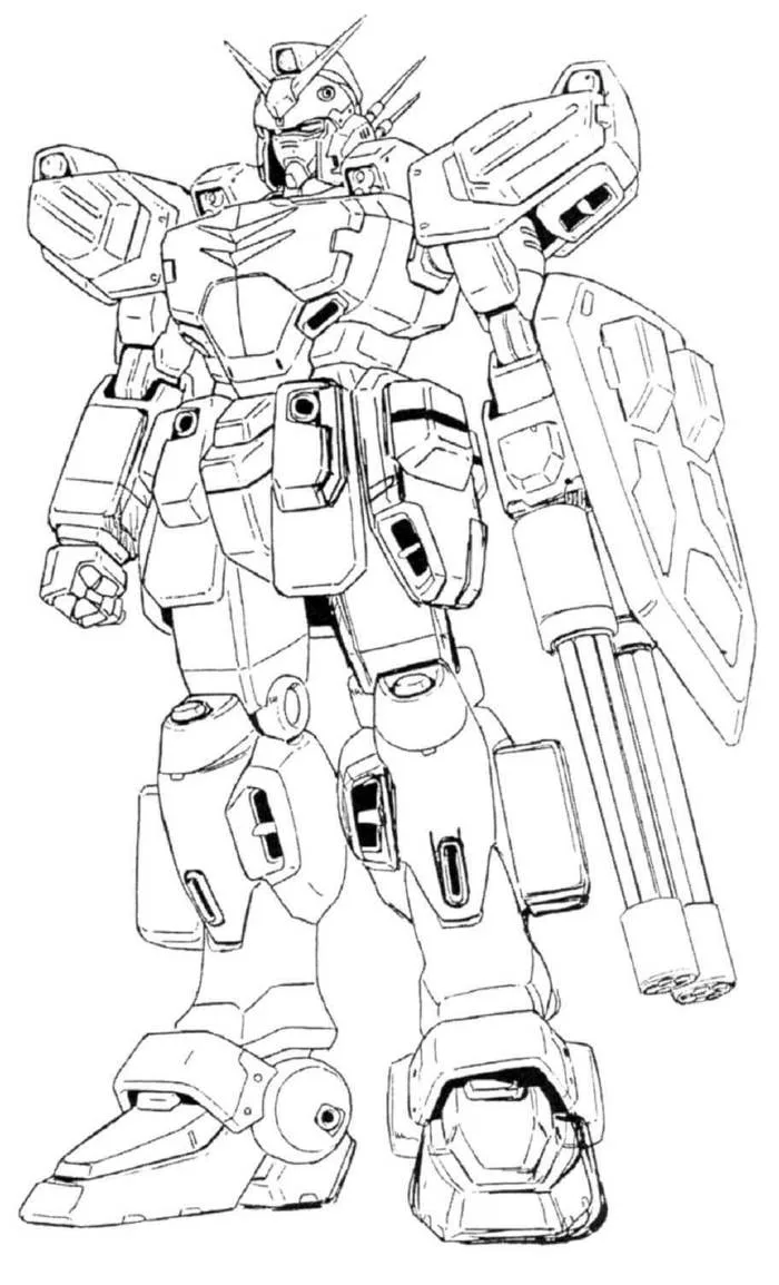 Tô màu Gundam Với Súng - Trang Tô Màu Cho Bé