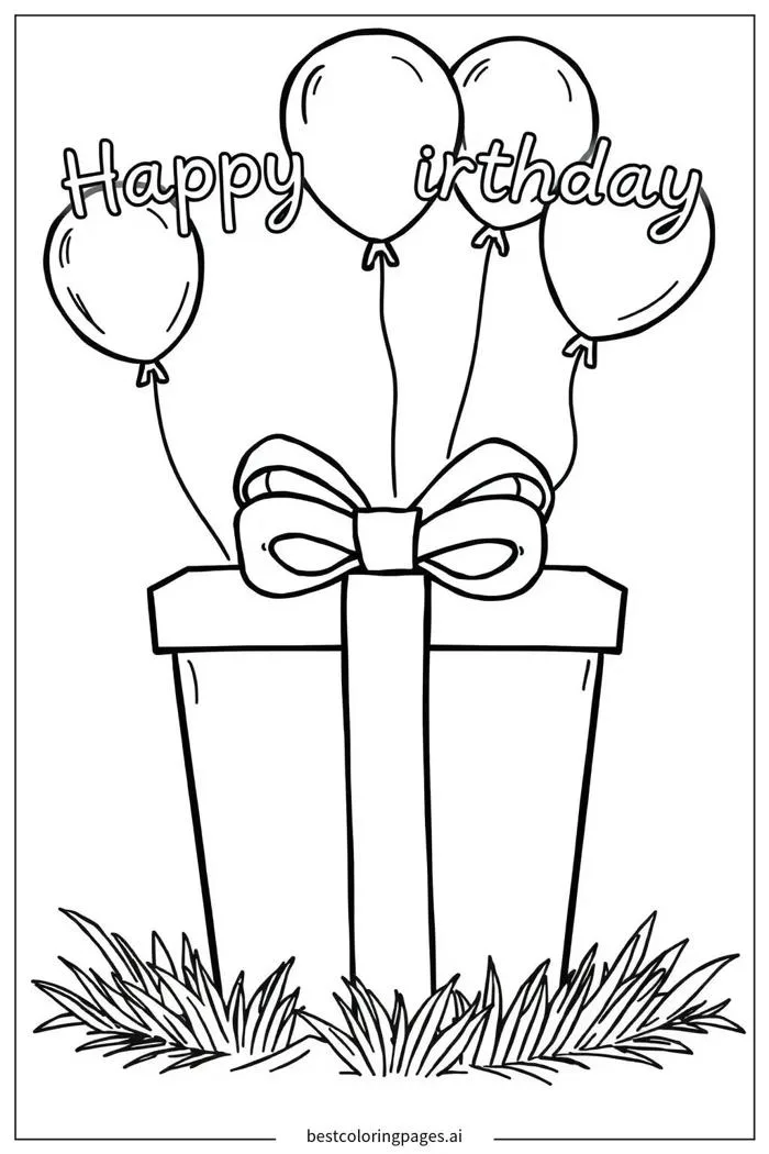 Chiếc Hộp Quà Đơn Giản Trang tô màu - In miễn phí | BestColoringPages AI