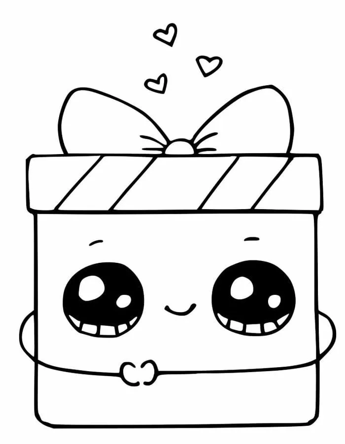 Tô màu Hộp Quà Cute Nhất - Trang Tô Màu Cho Bé