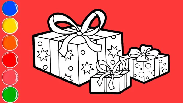 Hướng dẫn tô màu hộp quà Noel | How to draw the Christmas present [Vbox  Kids]