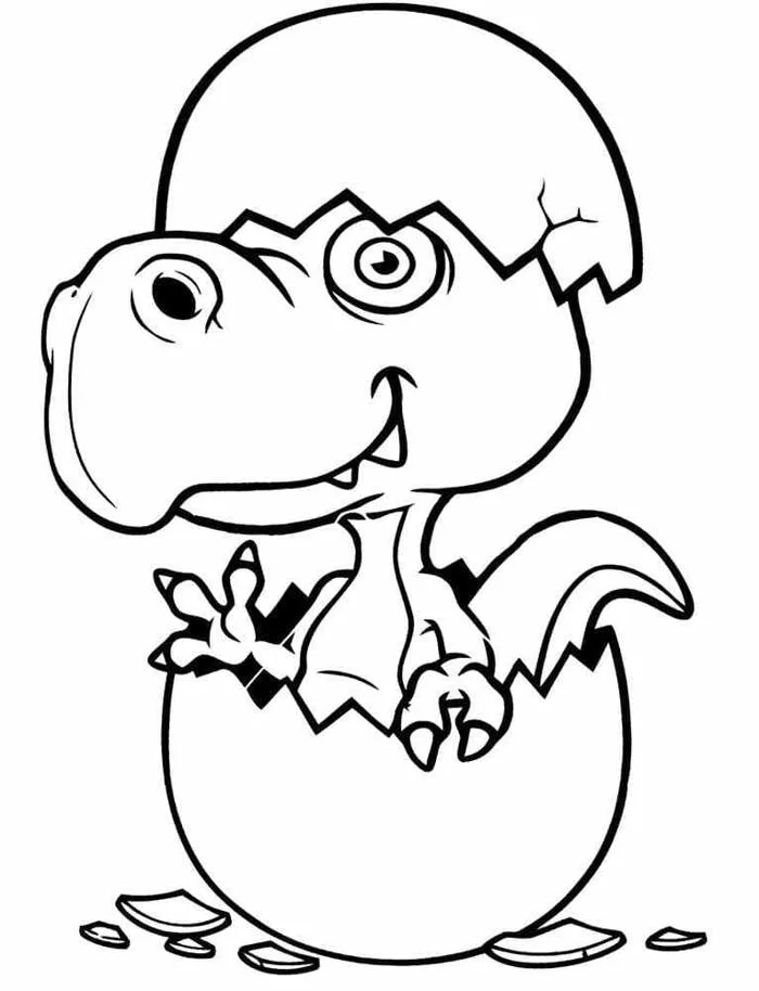 Tô màu Khủng Long T-Rex Cute - Trang Tô Màu Cho Bé