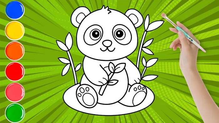 Bé vẽ gấu trúc Kungfu Panda | How to draw Kungfu Panda