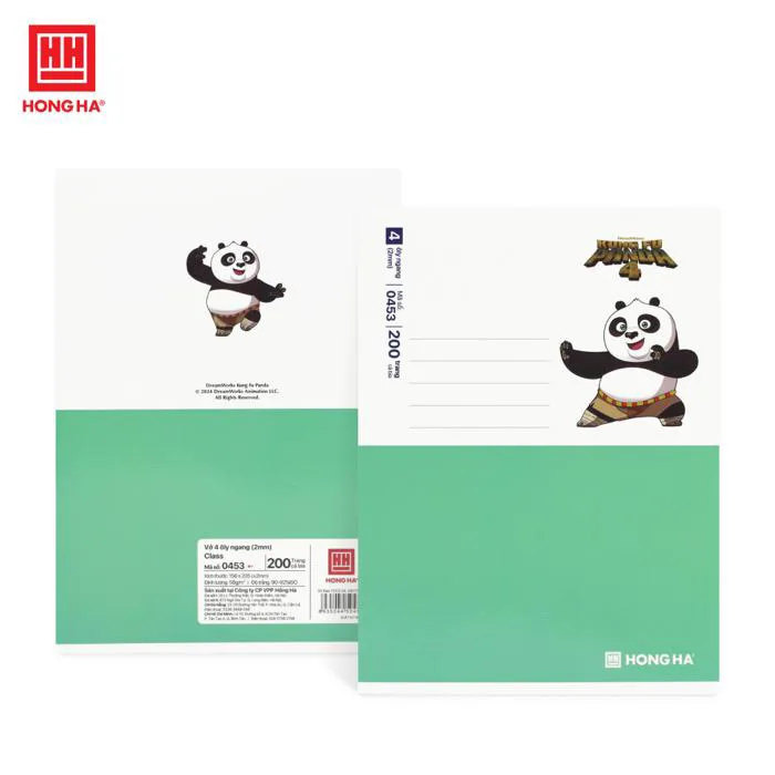 Vở 4 ly ngang 200 trang Hồng Hà Class Kung Fu Panda - 0453