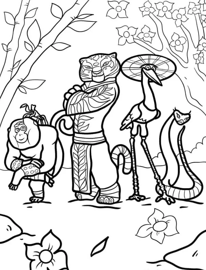 Tranh tô màu Kungfu Panda, niềm vui sáng tạo cho bé yêu thích hoạt hình
