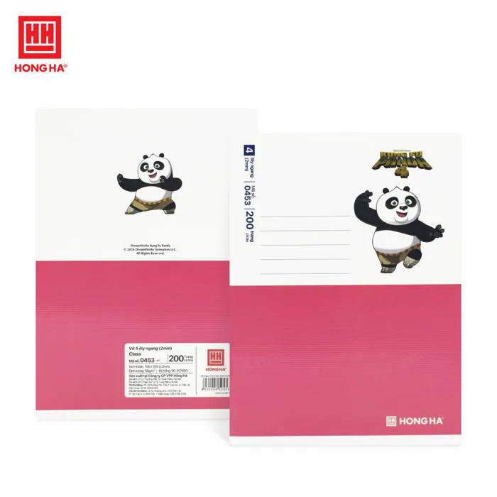 Vở 4 ly ngang 200 trang Hồng Hà Class Kung Fu Panda - 0453