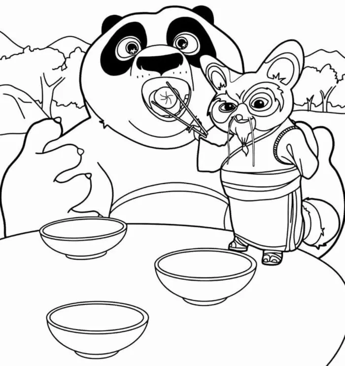 Tranh tô màu Kungfu Panda, niềm vui sáng tạo cho bé yêu thích hoạt hình