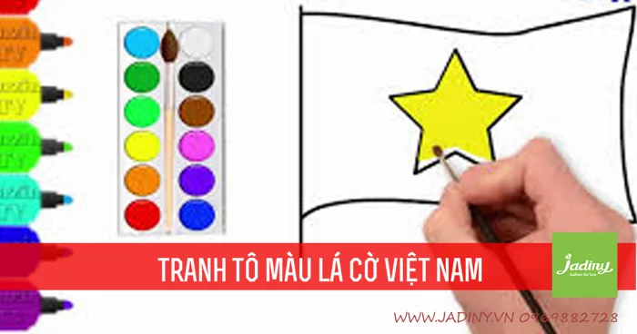 Bộ tranh tô màu lá cờ Việt Nam cho các bé – Jadiny Bộ tranh tô màu lá cờ Việt Nam cho các bé – Jadiny