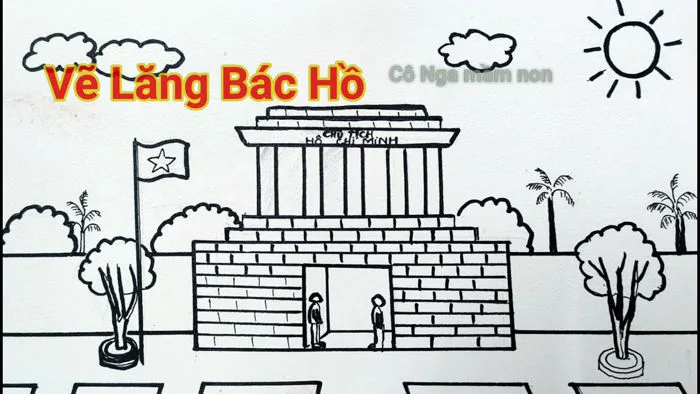Vẽ Lăng Bác Hồ/ cách vẽ lăng Bác Hồ. #CoNgaMamNon Vẽ Lăng Bác Hồ/ cách vẽ lăng Bác Hồ. #CoNgaMamNon