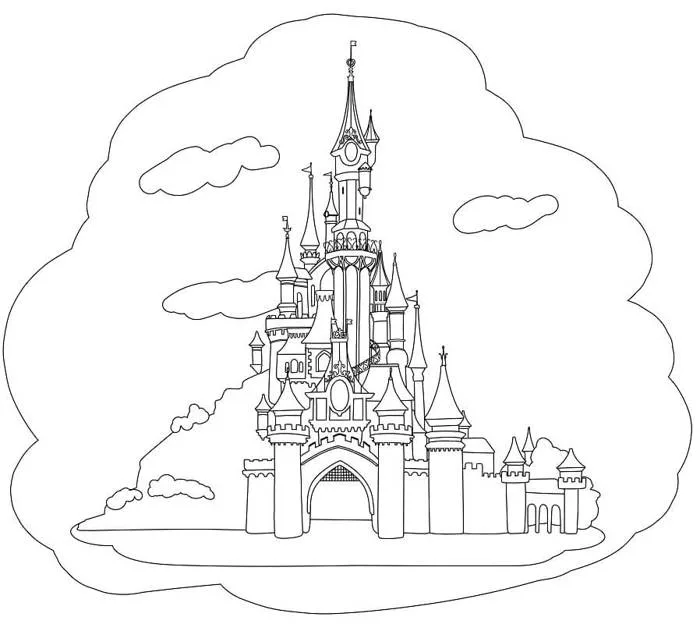 Tô màu Lâu Đài Disney - Trang Tô Màu Cho Bé