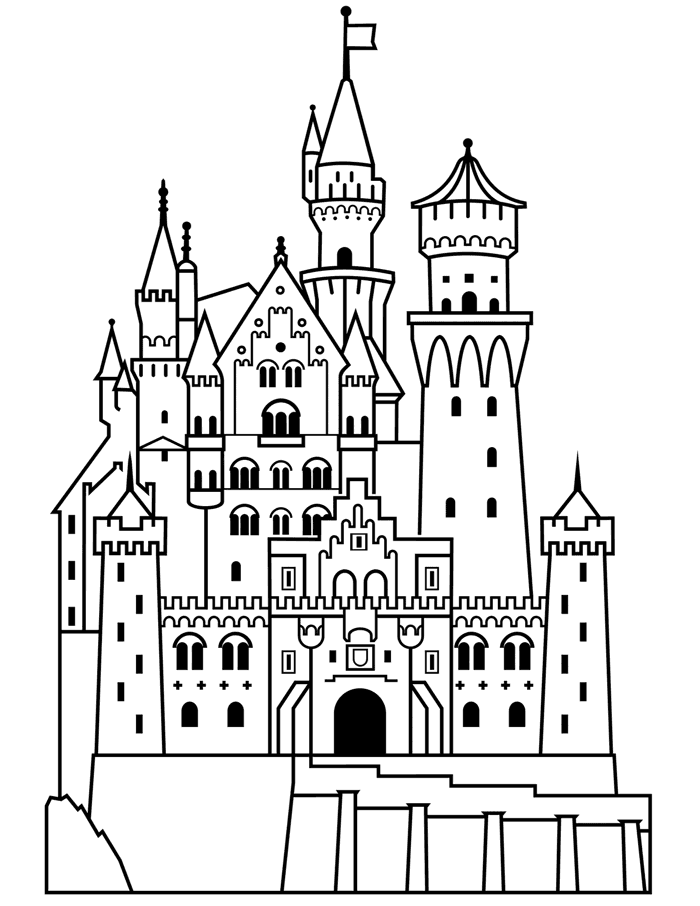 Lâu đài Neuschwanstein | trang tô màu miễn phí để in
