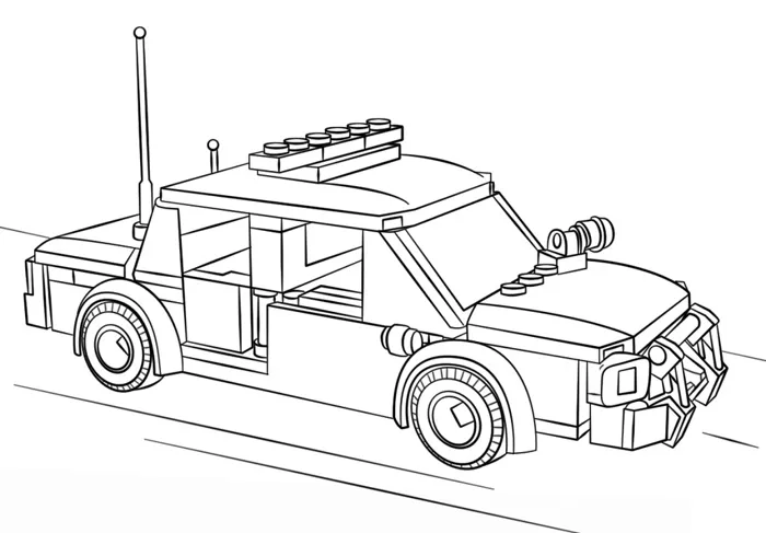 Tô màu xe cảnh sát lego - Trang Tô Màu Cho Bé
