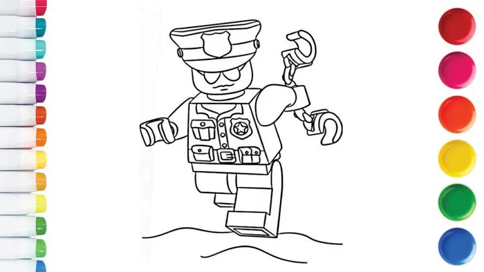Tô Màu LEGO Cảnh Sát| LEGO Police Coloring| Learn Colors For Kid