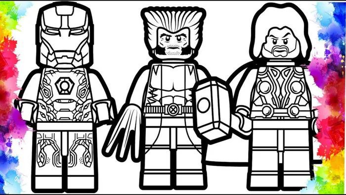 Tô Màu Siêu Nhân Người Sắt,Người Sói,Thần Sấm Lego-Coloring Book  Ironman,Wolves,Thor .