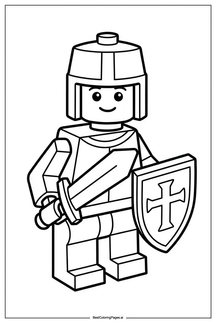 Hiệp sĩ Lego Trang tô màu - In miễn phí | BestColoringPages AI