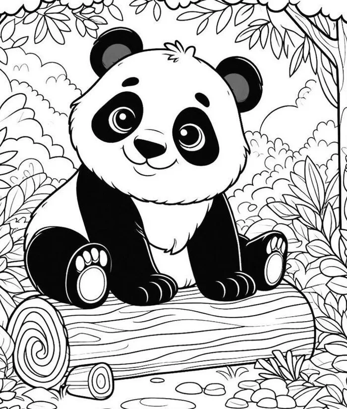 Tranh tô màu gấu trúc cho bé mầm non, người bạn hiền lành trong thế giới  tuổi thơ
