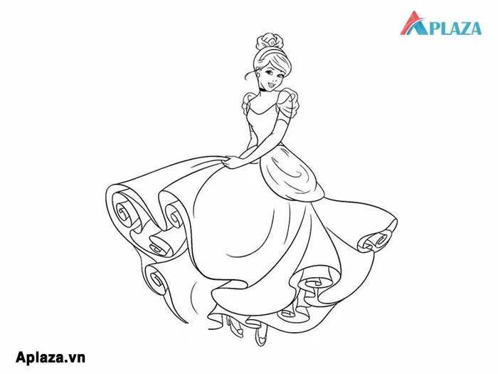 Bộ tranh tô màu công chúa Lọ Lem mà bé nào cũng thích