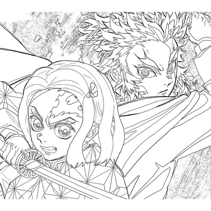 Tranh Tô Màu Anime Kimetsu Sức Hút và Sức Mạnh của Nét Vẽ - Tô màu trực  tuyến