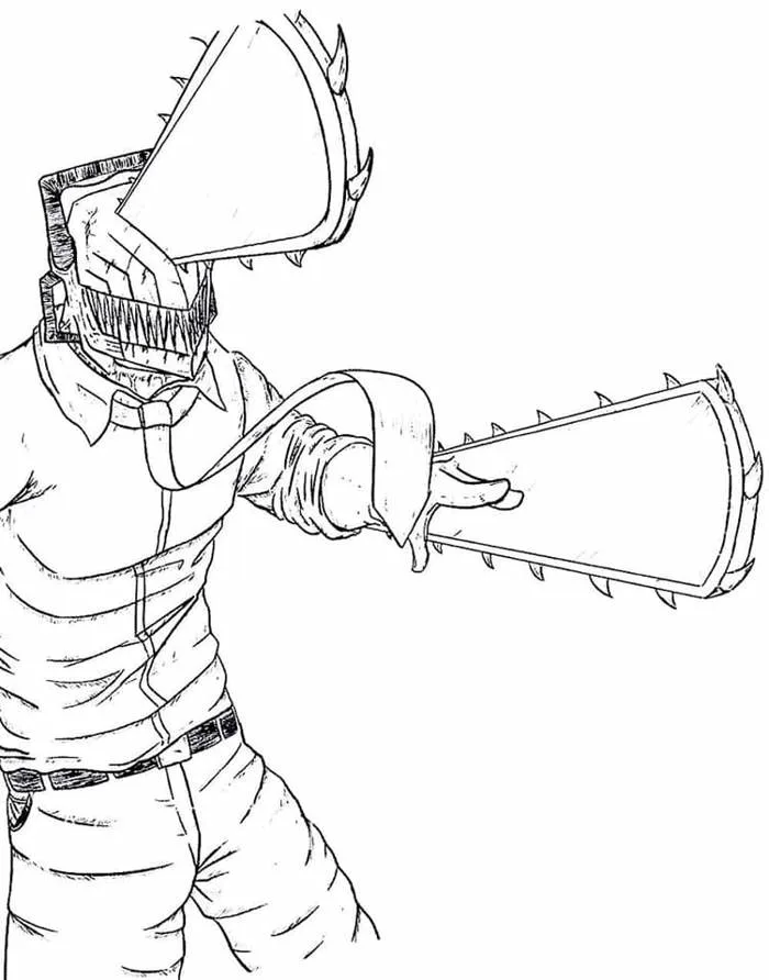 Tô màu Quỷ Cưa Chainsaw Man - Trang Tô Màu Cho Bé
