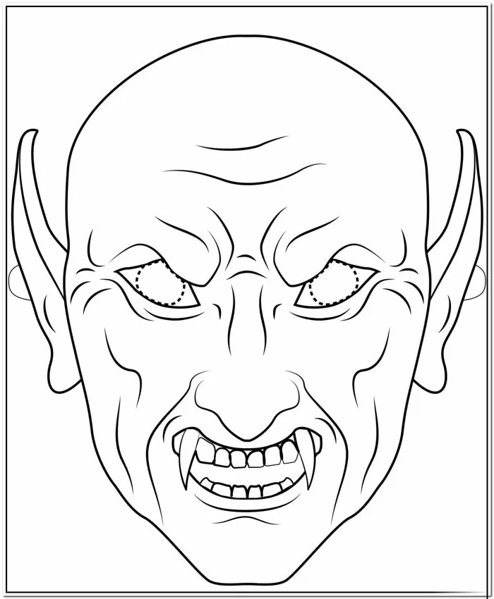 Tranh tô màu mặt nạ Halloween
