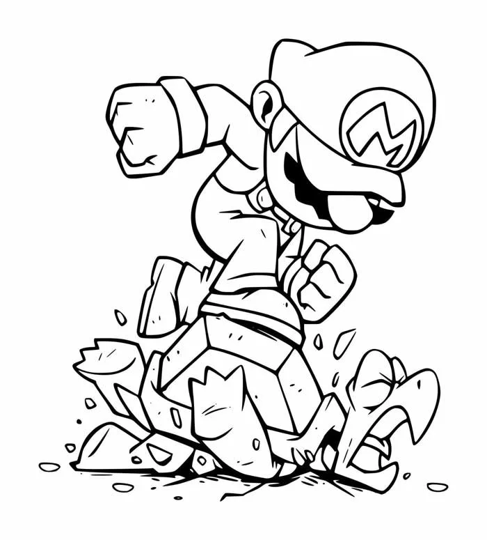 Tô màu Mario Đánh Con Rùa - Trang Tô Màu Cho Bé