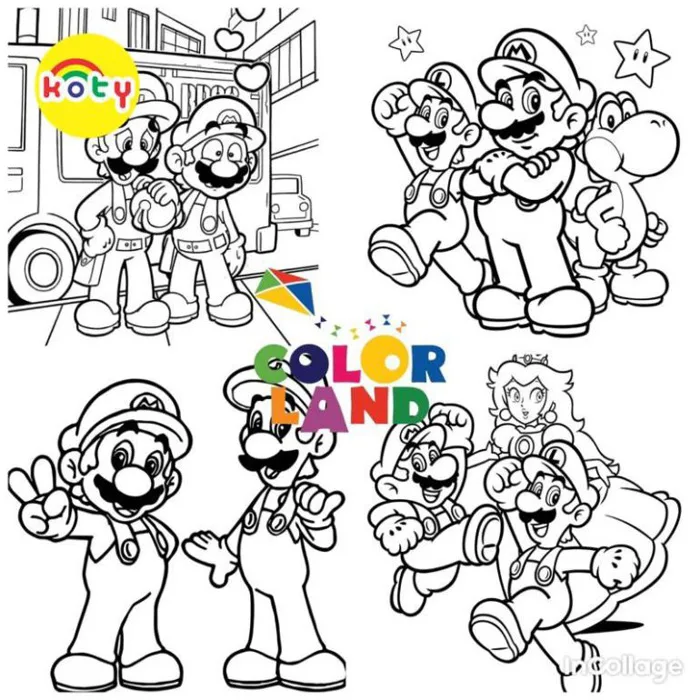 Tranh Tô Màu Mario và Luigi - Bộ 10 Tờ Tranh Tô Màu Dành Cho Màu Sáp, Màu  Chì - TRANH TÔ MÀU KOTY - Vetranhtomau.com