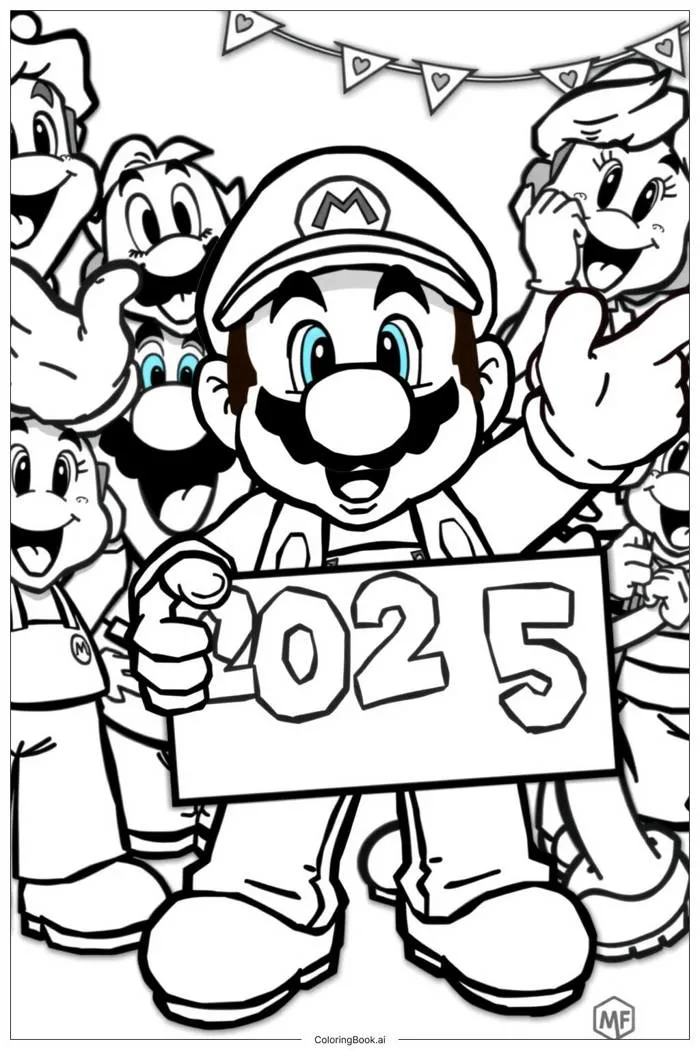 73 trang tô màu mario (PDF và PNG miễn phí)