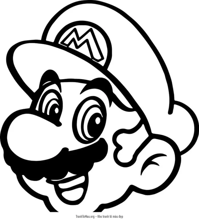 Tải tranh tô màu khuôn mặt của mario