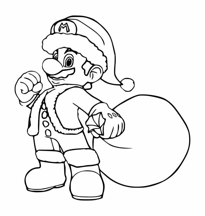 Tô màu Ông Già Noel Mario - Trang Tô Màu Cho Bé