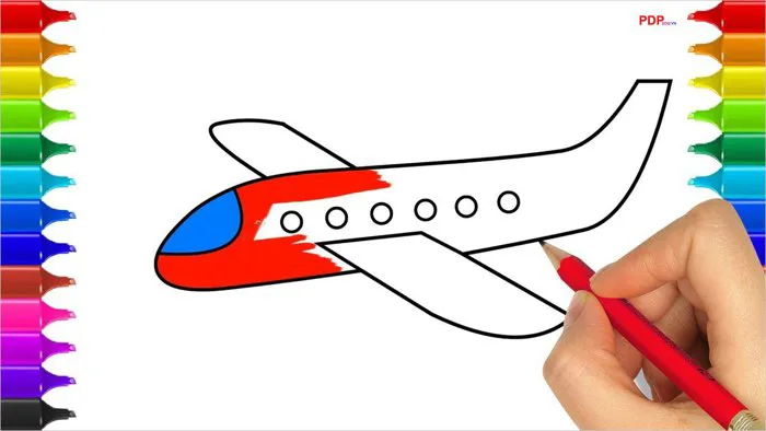 50+ Tranh tô màu máy bay đẹp, ngộ nghĩnh cho bé tập tô