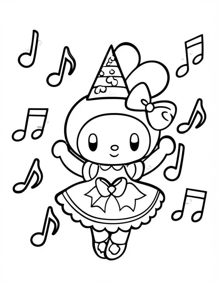 Tải 100+ Tranh Tô Màu Melody Cute & My Melody cho Bé Gái [Miễn Phí A4]