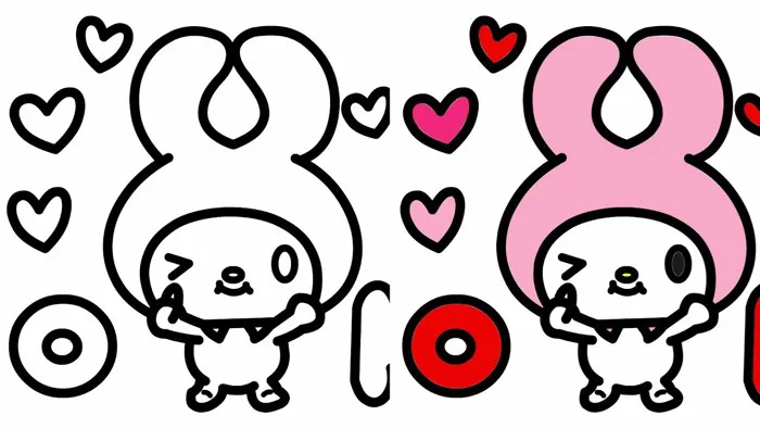 Vẽ Và Tô Màu Thỏ My Melody Cute Đơn Giản