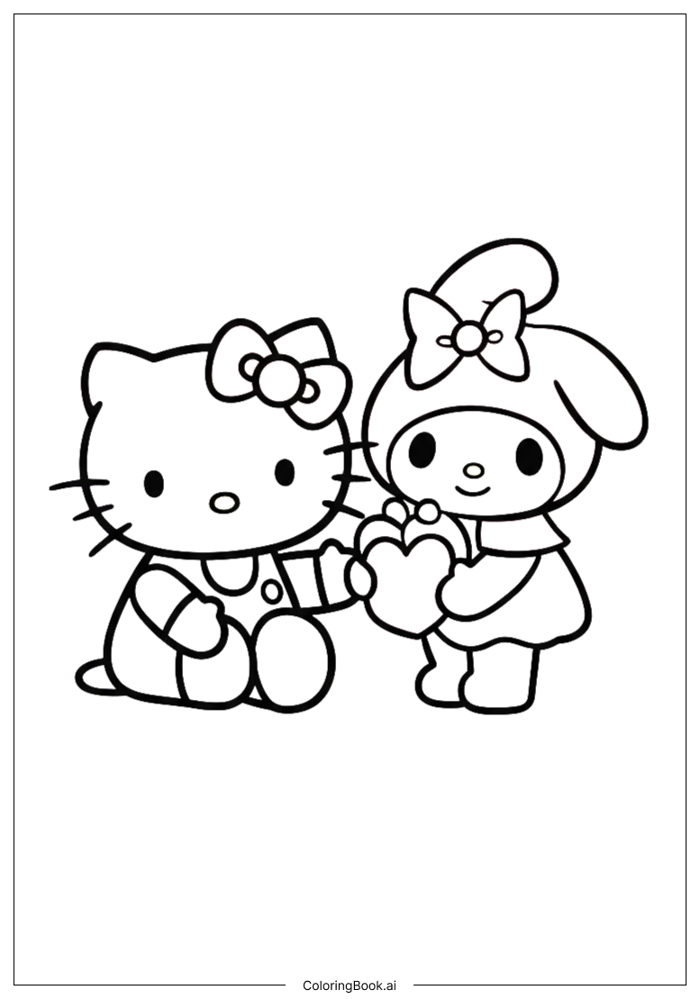 16 trang tô màu My Melody (PDF và PNG miễn phí)