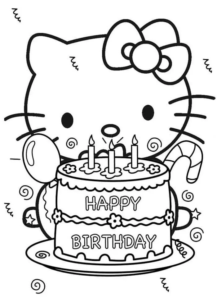 Tranh tô màu Hello Kitty đáng yêu, vui nhộn, đa dạng cho bé sáng tạo