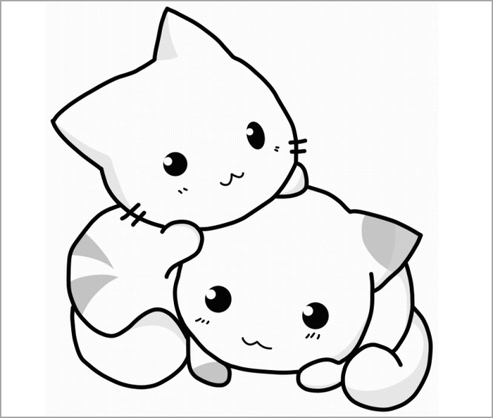 Tranh tô màu hình chú mèo đáng yêu