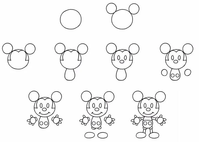 Tô màu Vẽ Chuột Mickey Đơn Giản và Ngộ Nghĩnh - Trang Tô Màu Cho Bé