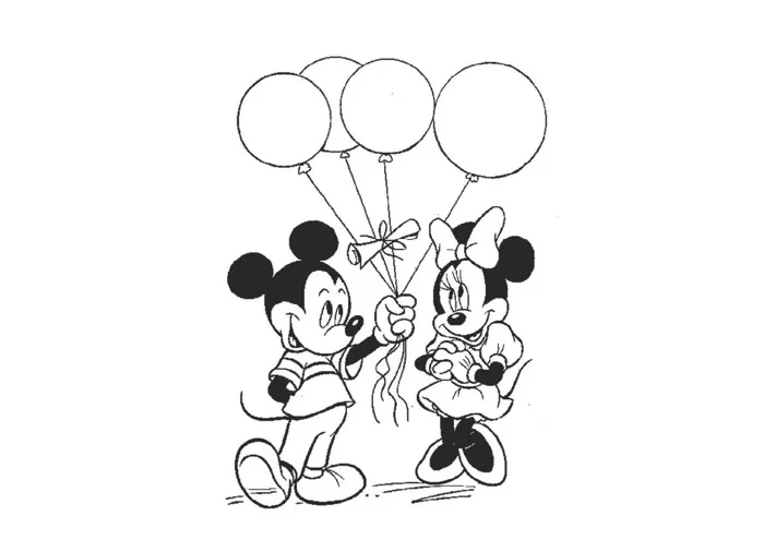 Tranh tô màu chuột Mickey - Hình tô màu chuột Mickey dễ thương - VnDoc.com