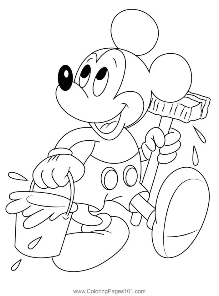 Tranh tô màu cho bé - Tranh tô màu chuột mickey