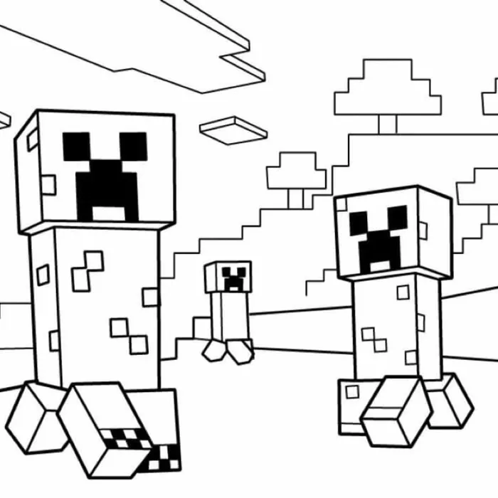 Minecraft - Set 30 Tờ Tranh Tô Màu A4 A5 Dành Cho Màu Sáp, Màu Chì - TRANH  TÔ MÀU COLOR LAND