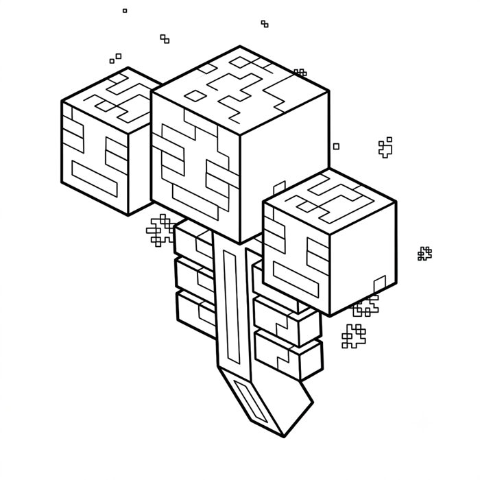 20 Wither Minecraft tranh tô màu - Vẽ và sáng tạo