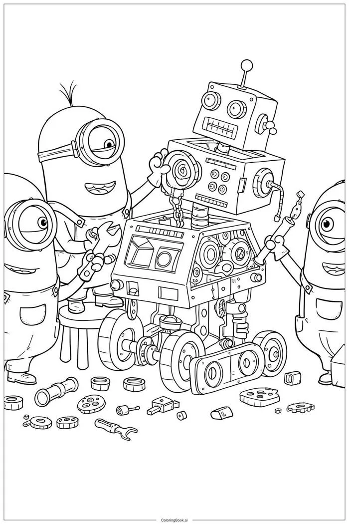 33 trang tô màu minion (PDF và PNG miễn phí)