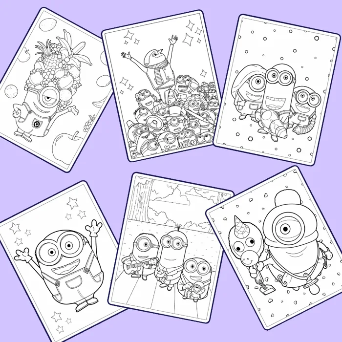 Set 50/25 tờ tranh tô màu, tranh tập tô cho bé hình nhân vật kẻ cắp mặt  trăng Minion giấy A4, A5 T0075MN | Shopee Việt Nam