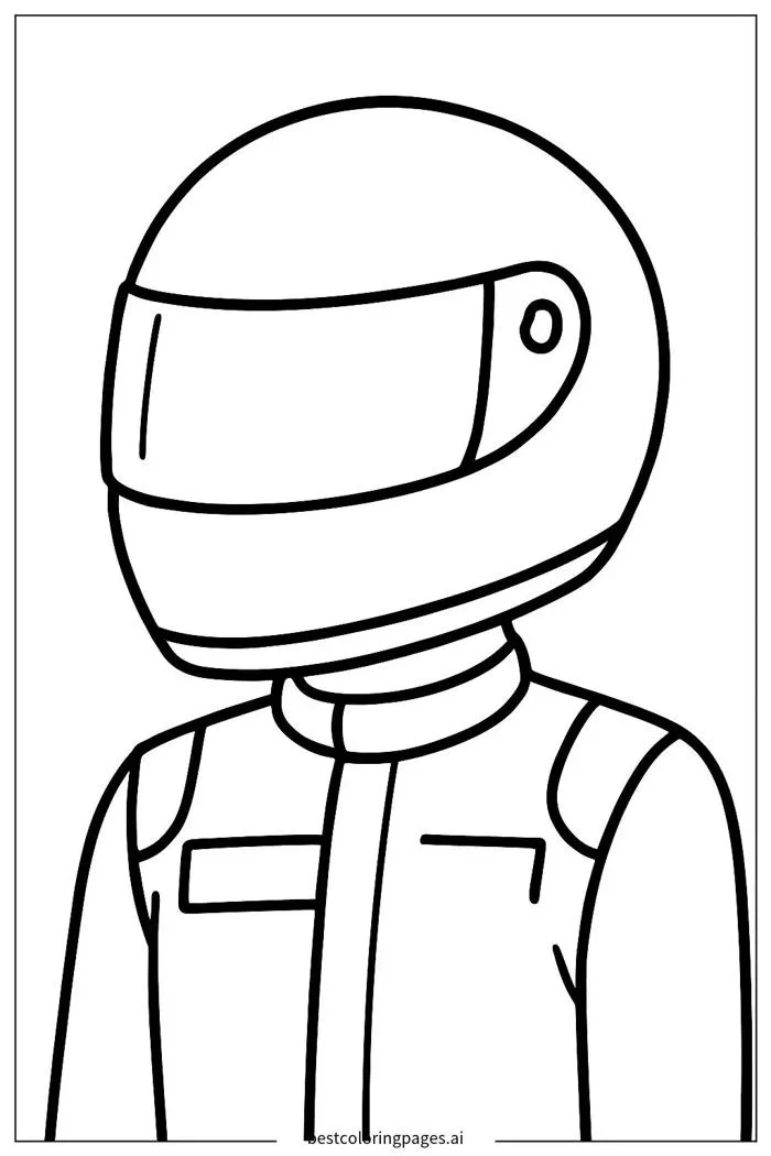 Mũ Bảo Hiểm Tay Đua Xe Đua Trang tô màu - In miễn phí | BestColoringPages AI