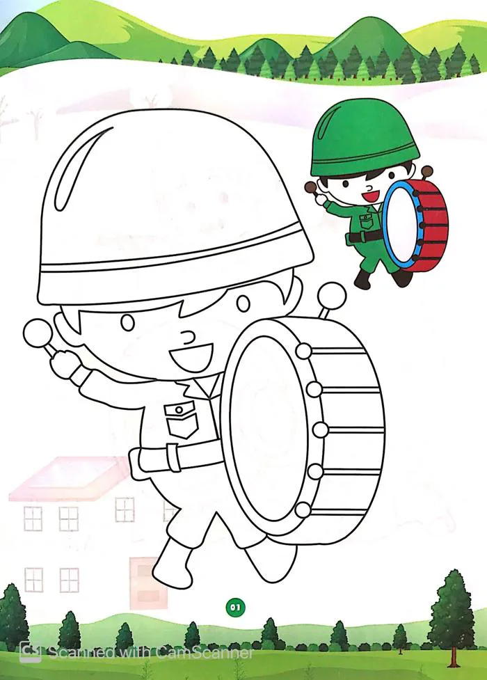 Bé Tô Màu Chú Bộ Đội