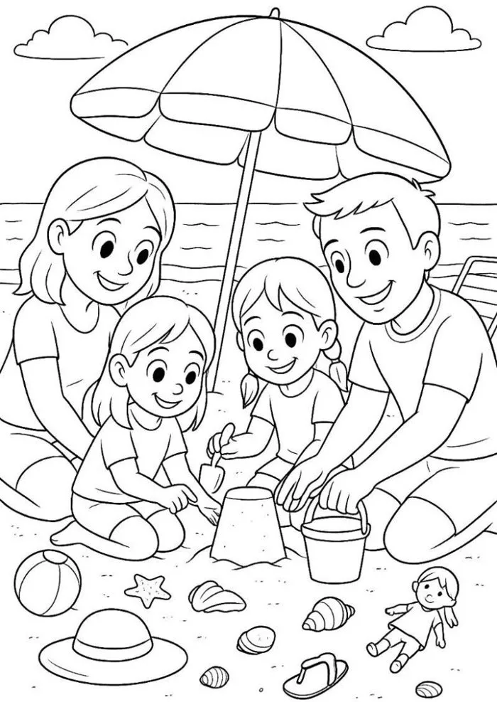 Bộ tranh tô màu picnic mùa hè đáng yêu cho bé mầm non, nhìn là muốn tô ngay
