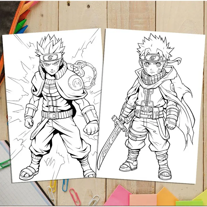 Bộ 50 Tờ Tranh Tô Màu Naruto Khổ A4, A5 - Đồ chơi giáo dục giúp bé tập tô  màu sáng tạo