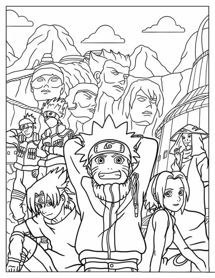 Tranh tô màu Naruto cực ngầu và oai hùng nhất hiện nay