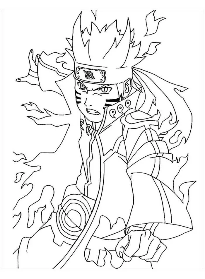 Tô màu Naruto Mạnh Mẽ - Trang Tô Màu Cho Bé