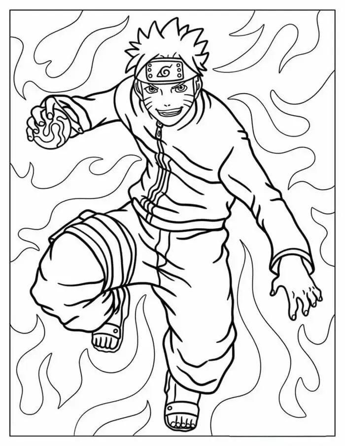 Tranh tô màu Naruto cực ngầu và oai hùng nhất hiện nay