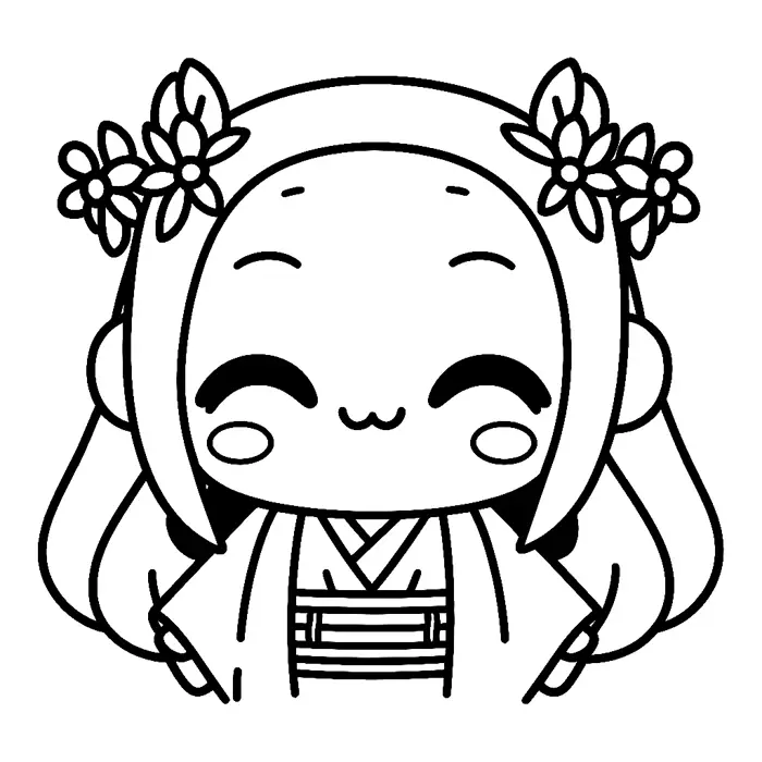 21 tranh tô màu Nezuko - Tải PDF Miễn Phí